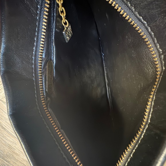 VTG Anne Klein for Calderon Black Gold Leather Clutch Evening Bag Designer Purse - Picture 7 of 8